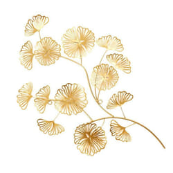 Décoration Murale en Métal Fleur 54cm Or