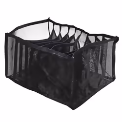 Rangement Vêtements 9 Compartiments 32cm Noir