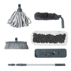 Set Ménage Multifonction 1 Balai & 5 Têtes 80cm Gris