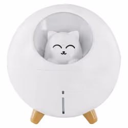 Diffuseur de Parfum Led Chat 11cm Blanc