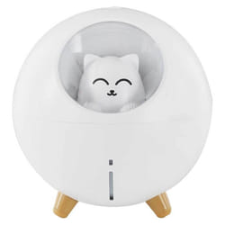 Diffuseur de Parfum Led Chat 11cm Blanc