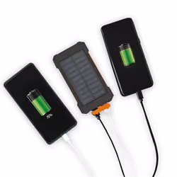 Batterie De Secours Solaire 5000mah Avec 2 Ports De Recharge