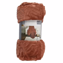 Plaid Motif en Relief Terracotta - Dimensions : 150 x 200 cm