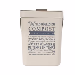 Poubelle 5L à anse pour déchets à composter. Elle vous permettra de collecter les épluchures de vos fruits et légumes, les re ...