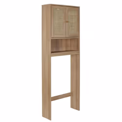Meuble dessus WC 2 portes cannage 1 niche Bali