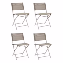 Lot de 4 Chaises de Jardin Elba 80cm Beige