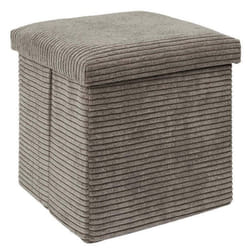 Pouf Coffre Pliable Côtelé Scott 38cm Taupe