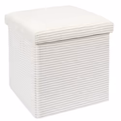 Pouf Coffre Pliable Côtelé Scott 38cm Beige