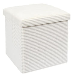 Pouf Coffre Pliable Côtelé Scott 38cm Beige