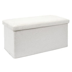 Banc Coffre Pliable Côtelé Scott 76cm Beige