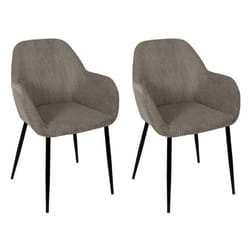 Lot de 2 Fauteuils Côtelé Scott 85cm Taupe