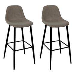 Lot de 2 Chaises de Bar Côtelé Scott 100cm Taupe