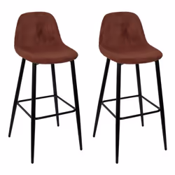 Lot de 2 Chaises de Bar Côtelé Scott 100cm Terracotta