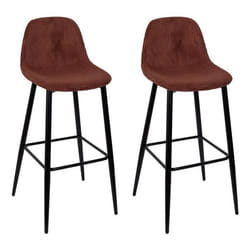 Lot de 2 Chaises de Bar Côtelé Scott 100cm Terracotta