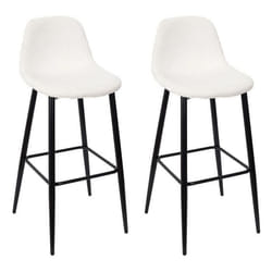 Lot de 2 Chaises de Bar Côtelé Scott 100cm Beige