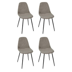 Lot de 4 Chaises Côtelé Scott 85cm Taupe