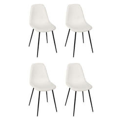 Lot de 4 Chaises Côtelé Scott 85cm Beige