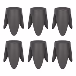 Lot de 6 Tabourets Empilables Eve 46cm Gris
