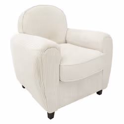 Fauteuil Club Côtelé Scott 89cm Beige