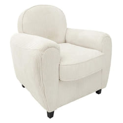 Fauteuil Club Côtelé Scott 89cm Beige