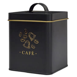 Boîte à café en métal noir et doré