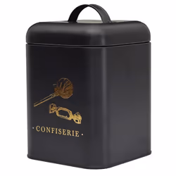 Boîte à confiserie en métal noir et doré
