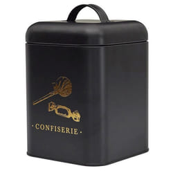 Boîte à confiserie en métal noir et doré