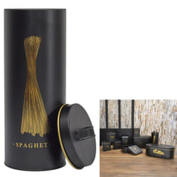 Boîte à spaghetti en métal noir et doré