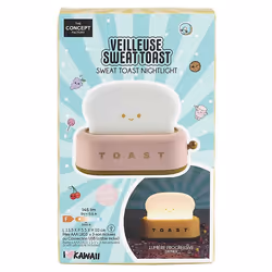 Lampe veilleuse - THE CONCEPT FACTORY - Toast Kawaii - Rose - LED - Pour enfant