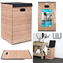 JE CHERCHE UNE IDEE - PANIER A LINGE - Corbeille de Rangement 36x36x58 cm en Polypropylène Résistant pour Lavage et Séchage