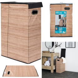 JE CHERCHE UNE IDEE - Panier à Linge 22x40x60cm M8, Corbeille de Rangement pour Vêtements, Blanc, pour Buanderie