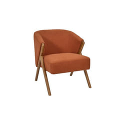 Fauteuil Design Côtelé Jules 72cm Terracotta
