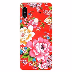 Coque - Xiaomi - Redmi Note 5 - Souple et résistante - Impression Fleur Rouge - Anti choc