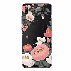 Coque - Huawei - P SMART 2019 - Gel TPU Souple - Transparente - Grosse fleur