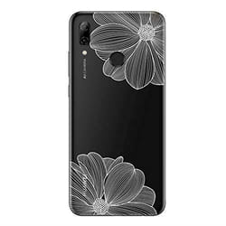 Coque - Huawei - P SMART 2019 - Gel TPU Souple - Transparent - Fleurs blanches