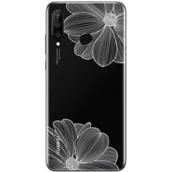 Coque - Huawei - P30 Lite - Souple - Gel résistant - Fleurs blanches