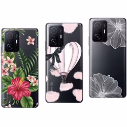 Coque - Xiaomi - 11T - 3 pièces - Gel TPU souple - Motif fleur - Protection optimale