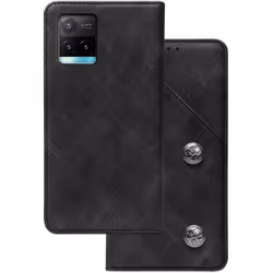 Housse étui portefeuille - Vivo - Y33S/Y21/Y21S - Noir - Simili cuir - Support pliable