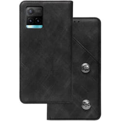 Housse étui portefeuille - Vivo - Y33S/Y21/Y21S - Noir - Simili cuir - Support pliable
