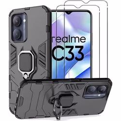 Coque et protections écran - Novago - Compatible Realme C33 - Gel souple - Verre trempé - Résistante