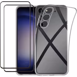 Compatible Samsung Galaxy S23 PLUS 5G (S23+ 5G) - Coque Résistante Transparente et 2 Films protections écran verre trempé (No ...