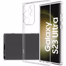Compatible Samsung Galaxy S23 Ultra 5G - Coque arrière transparente en silicone souple et solide [Novago]