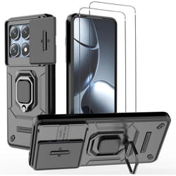 Pack Complet Protection - Xiaomi - 14T Pro - Coque Résistante - Anneau Anti-Chute - 2 Films Verre Trempé
