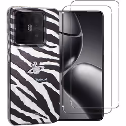 Coque de protection - Xiaomi - 14T Pro - Silicone souple - Design zèbre - 2 films verre trempé