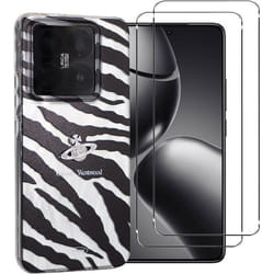 Coque de protection - Xiaomi - 14T Pro - Silicone souple - Design zèbre - 2 films verre trempé