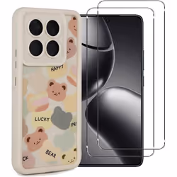 Coque Silicone - Xiaomi - 14T - Motifs ourses - Protection flexible - 2 Films verre trempé