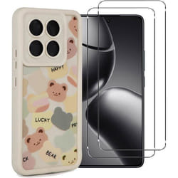Coque Silicone - Xiaomi - 14T - Motifs ourses - Protection flexible - 2 Films verre trempé