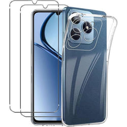 Coque et films de protection - realme - C61/C63 - Gel TPU - Transparent - 9H Verre trempé