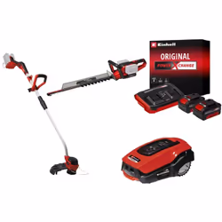 Kit jardin haut de gamme 36V Einhell – Taille-haies + Coupe-bordure + Robot tondeuse + 2 batteries 4.0Ah + chargeur double Ce ...