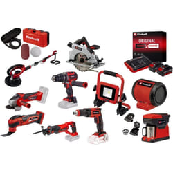 Einhell - Kit chantier sans fil – 10 outils Power X-Change + 2 batteries 4.0Ah + chargeur